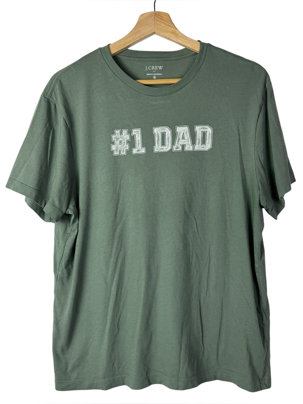 J. Crew Green #1 Dad Father's Day Crewneck Short Sleeve T-Shirt M